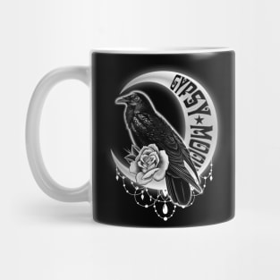 Raven with Crescent Moon Mug